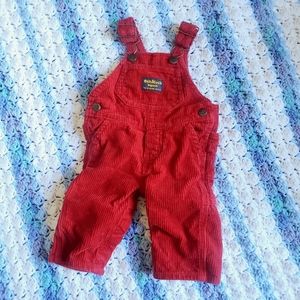 Oshkosh Corduroy Red Baby Overalls